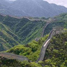 Great wall winding over hills