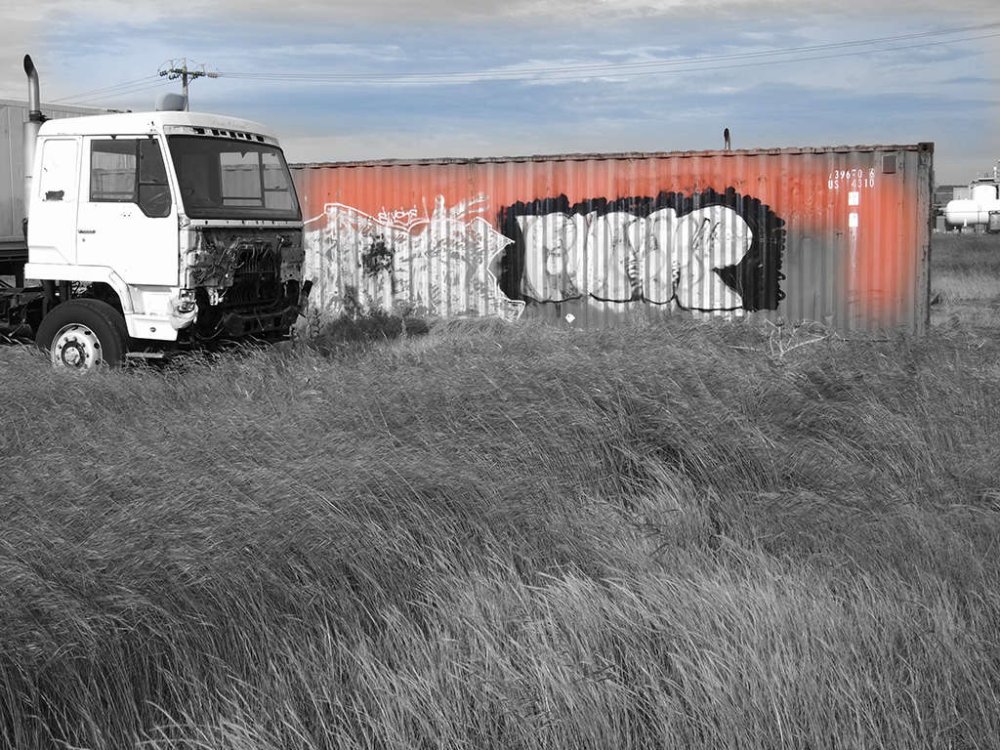 Abandoned container and truck Braybrook